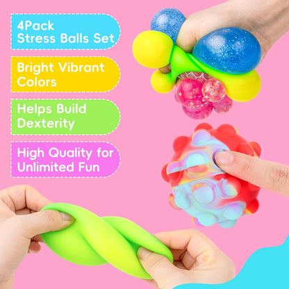 36 Pack Stress Balls, Squishy Balls, Squishy Fidget Stress Relief