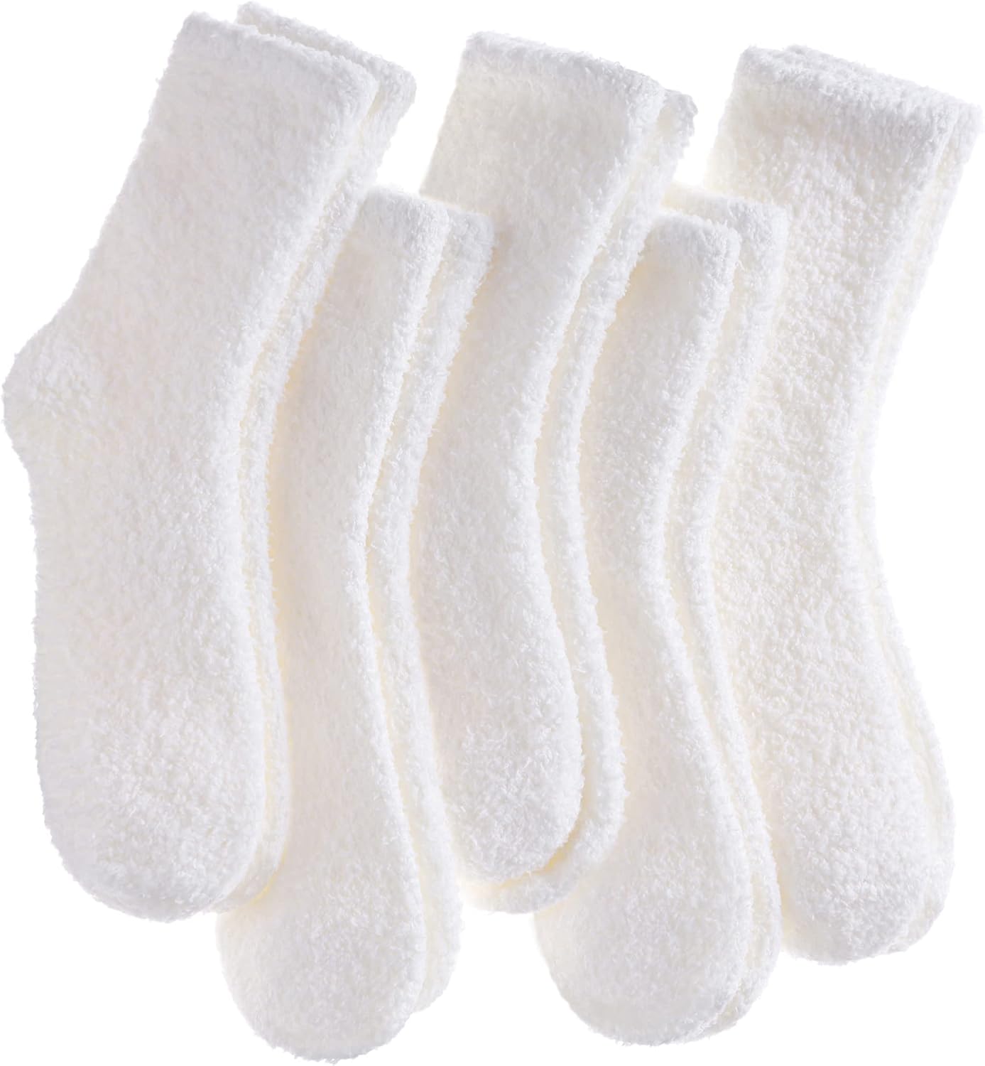 CHOWISH Womens Fuzzy Slipper Socks Super Soft Microfiber Fluffy Cozy Winter Warm Fuzzy Crew Socks