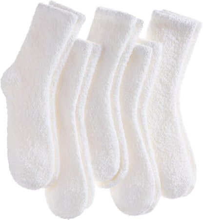 CHOWISH Womens Fuzzy Slipper Socks Super Soft Microfiber Fluffy Cozy Winter Warm Fuzzy Crew Socks