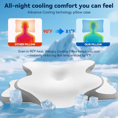 Sleep Apnea Pillow with Neck Pain & Snoring Relief -Orthopedic Cervical Pillow,Ergonomic Contour Memory Foam Pillow for Side, Back,Stomach,Dreamers,Medium Firm (Darkgrey, Queen Size 25" lx15 wx5.8 h)