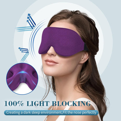 ZGGCD Sleep Mask for Side Sleeper, Light Blocking Sleeping Eye Mask for Women Men, 3D Contoured Cup Night Blindfold, Luxury Eye Cover Eyeshade with Adjustable Strap for Travel, Nap, Black
