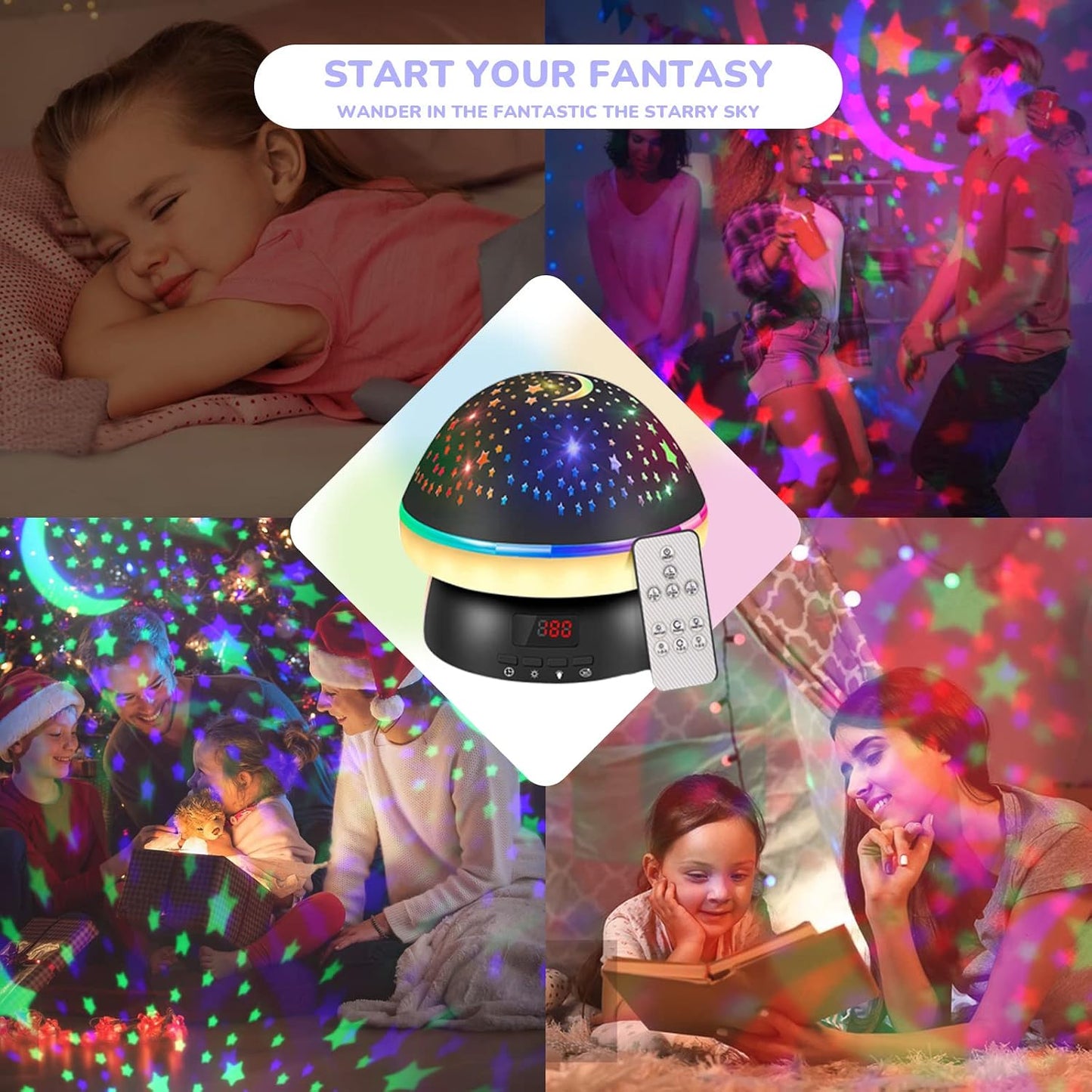 MINGKIDS Toys for 3-8 Year Old Girls Boys,Star Night Light Projector with Hard Projection Cover, Timer&Rotation,2-9 Year Olds Kids Chritsmas Birthday Gifts