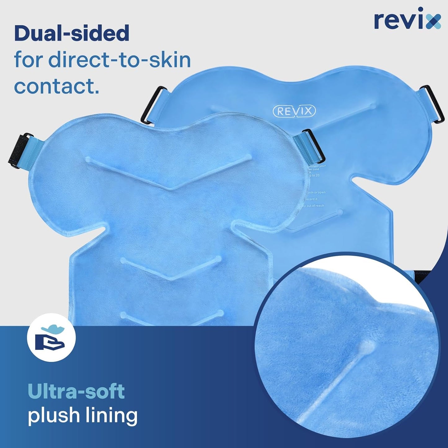REVIX Shoulder Ice Pack for Rotator Cuff Cold Therapy, Arm Gel Ice Pack for Injuries Reusable, Flexible Cold Compression Wrap for Post-Workout Recovery, Fatigue and Shoulder Discomfort, Blue