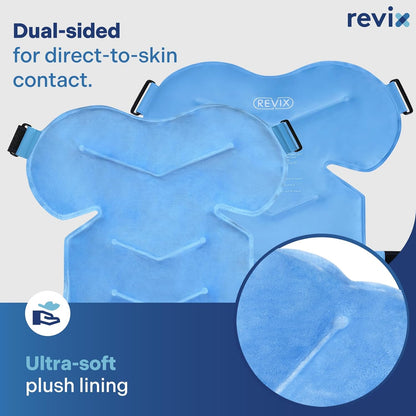 REVIX Shoulder Ice Pack for Rotator Cuff Cold Therapy, Arm Gel Ice Pack for Injuries Reusable, Flexible Cold Compression Wrap for Post-Workout Recovery, Fatigue and Shoulder Discomfort, Blue