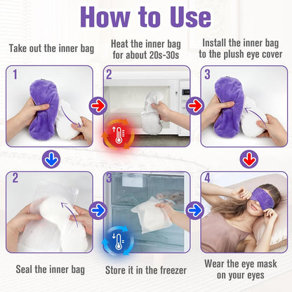 BeHoomi Cooling & Heated Eye Mask, Weighted Eye Mask for Sleeping, Purple
