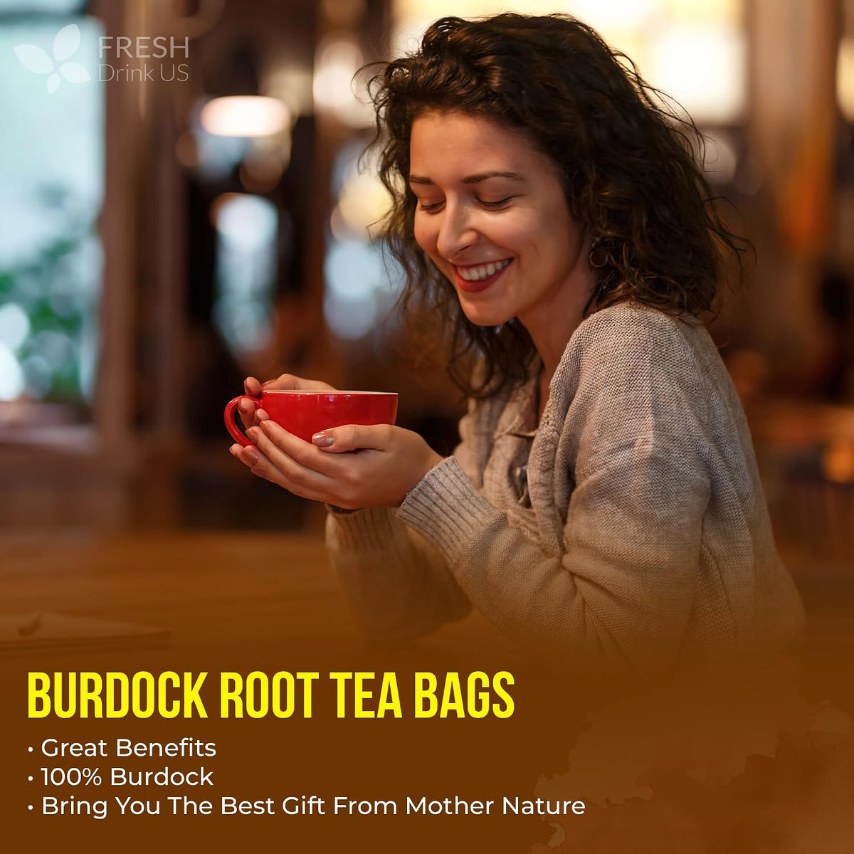 FreshDrinkUS, Premium Burdock Root Tea, 135 Count, Pure, Caffeine Free