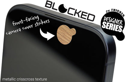 Blocked Original Vinyl Webcam Cover Stickers | Restickable & Stackable Privacy Covers | for All Camera-endable Devices | 3-Sizes | 57 Black Tabbed (Muted Matte)
