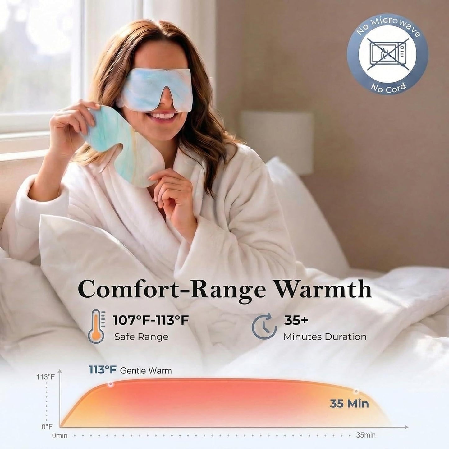 FACEMOON 30 Pack Self-Heating Steam Eye Masks for Dry Eyes: Moist Heat Warm Compress for Stye Fast Relief & Digital Eye Strain, Disposable Heated Eye Mask, No Microwave Needed, Unscented Travel Ready