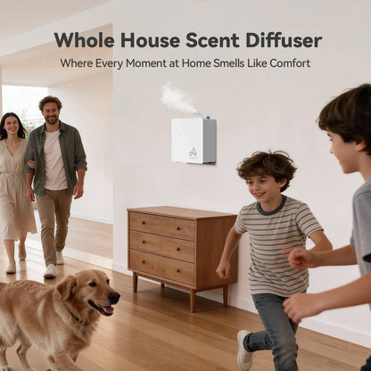 2025 Upgraded 3500 Sq.Ft Smart Scent Diffuser - HVAC System, Whole House Aroma & Hotel Collection Diffuser, Waterless Essential Oil Diffuser for Home Large Room, Cold Air Tech, 600mL (Black)