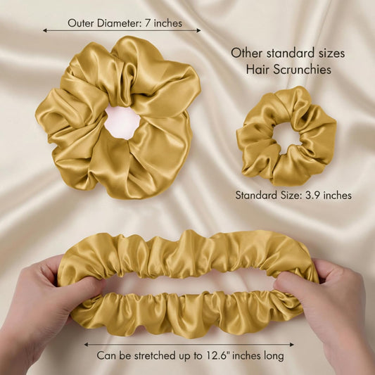 Silmer 22 Momme Silk Pillow Scrunchie Air, Oversized Lightweight Mulberry Silk Hair Tie with High Elasticity, Soft Padded No Crease Ponytail & Sleep Holder (Dusty Rose, 1Pc)