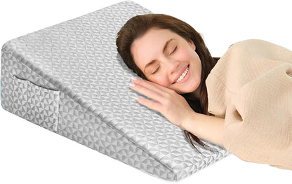 Wedge Pillow for Sleeping, 7.5" Memory Foam Bed Wedge Pillow