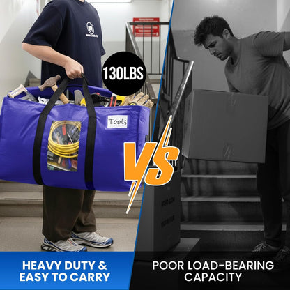 TAILI Blue Extra Large Moving Bags,Storage Bags with Visible Window