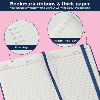 NIRMIRO (3 Pack) Pocket Notebook Small Journal with Pen, 3.7" x 5.7", A6 Mini Notebook for Women Men Work Writing, Hardcover Small Pocket Notepad with 100Gsm Premium Thick Lined Paper, Black Leather