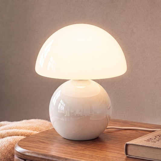 Dawnwake Mushroom Lamp Table Lamp for Bedroom-Small Desk Table Lamps,White