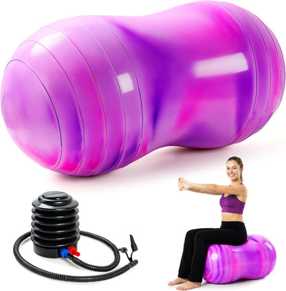 18’’/20’’ Peanut Ball for Kids & Adults, Anti-Burst Exercise Ball for Autism Sensory Training, Pregnancy & Physical Therapy, Yoga Balance Ball Chair for Fitness.