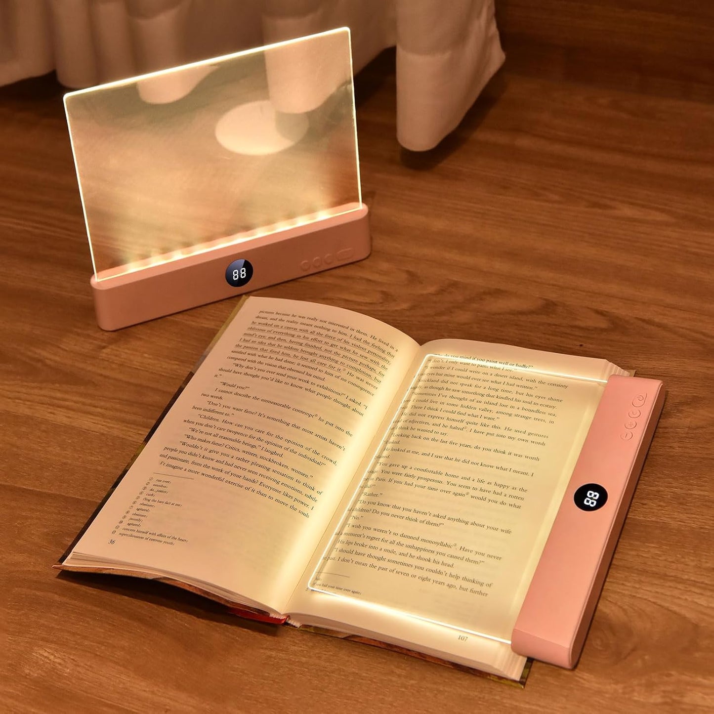 LED Book Light and Night Light 2 in 1, 3 Color Temperatures & Stepless Dimming, USB Rechargeable Reading Light with Timer for Night Reading (White)