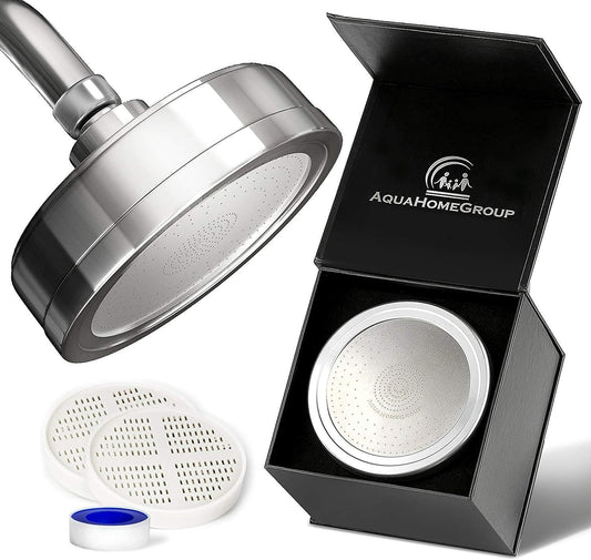 AquaHomeGroup - Filtered Shower Head & 20 Stage Shower Filter - Standard - Chrome