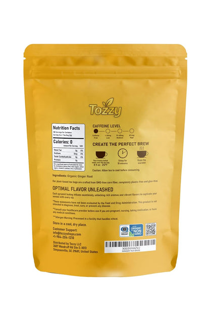 Tozzy Organic Chamomile Tea – 100 Count, Plant-Based Pyramid Tea Bags – Packaging May Vary