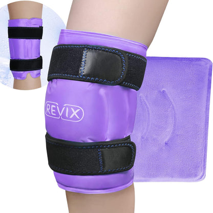 REVIX 19" Extra Large Knee Ice Pack Wrap Around Entire Knee, Reusable Gel Cold Pack for Discomfort and Post-Workout Fatigue, Cold Compress, Enhance Comfort and Recovery