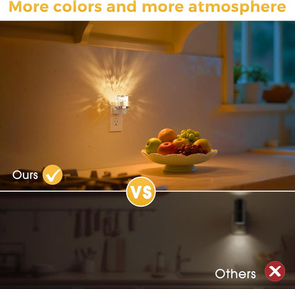 L LOHAS LED Night Light, Dimmable Night Lights Plug into Wall, Automatic Night Lights Plug in with Auto Light Sensor,Adjustable Brightness Amber LED Night Light, for Bedroom Hallway Home Decor