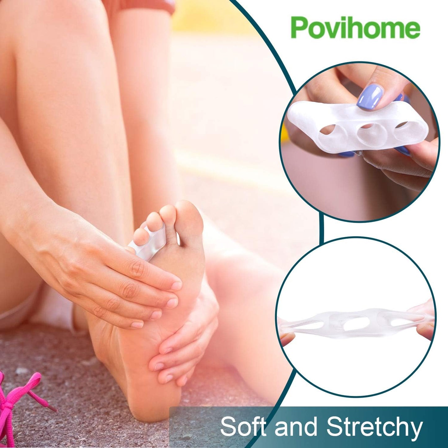 Povihome 10 Pack Pinky Toe Separator and Protectors for Overlapping Toe, Curled Pinky Toes - Spacers for Morton's Neuroma Pain Relief