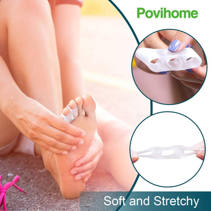 Povihome 10 Pack Pinky Toe Separator and Protectors for Overlapping Toe, Curled Pinky Toes - Spacers for Morton's Neuroma Pain Relief