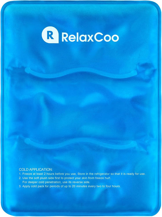 RelaxCoo Large Flexible Ice Pack for Injuries Reusable Gel, 11x14.5 Inches, Cold Compress for Hip, Shoulder, Knee, Back Pain, Swelling, Bruises, Surgery