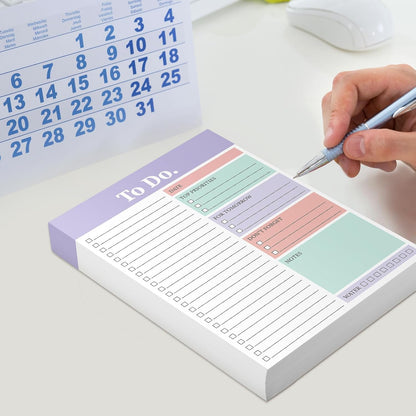 Spakon 300 Sheets Daily to Do List Notepad Notebook Library Card to Do Planner Checklist Memo Writing Pad Schedule Reminder Office Homework Planner for Task, 6" x 8(Classic,White)