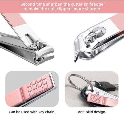 Manicure Set 8 in 1 Nail Clipper Set,RedFlow Nail Clippers,Fingernail & Toenail Clippers,Manicure Tools,Pedicure Tools,Suitable for Travel Manicure Kit,Nail Set Kit with Everything Profe (Blue)
