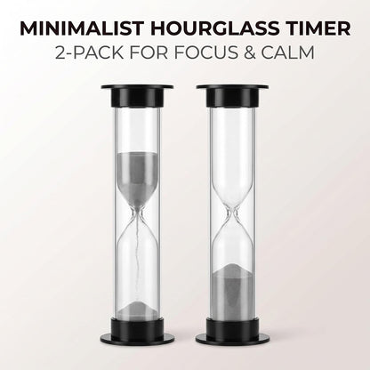 2Pcs New Mini Hourglass Sand Timer - 1 Minute (60 Seconds) Sandglass Clock | Compact Sand Timer for Games, Workouts & Time Management | Portable Timekeeping Tool