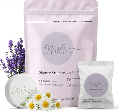 Lavender Chamomile Shower Steamers Aromatherapy 6 Pack – Lavender Shower Steamer for Sleep, Relaxation & Calm – Chamomile Spa Shower Bombs for Women & Men, Individually Wrapped