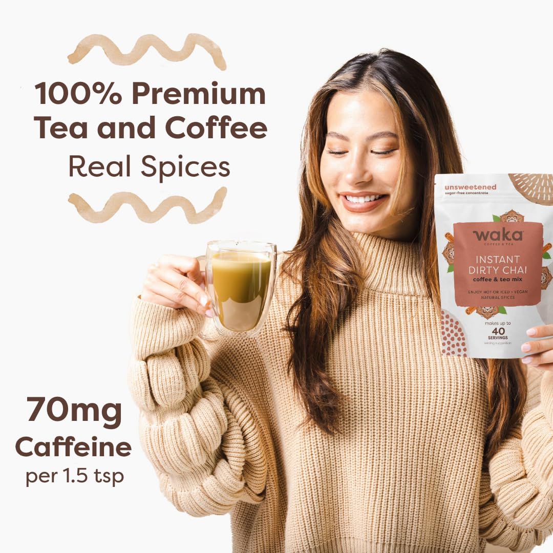 Waka Chai Powder Concentrate, Unsweetened Masala Chai, Sugar-Free, 4.5 oz