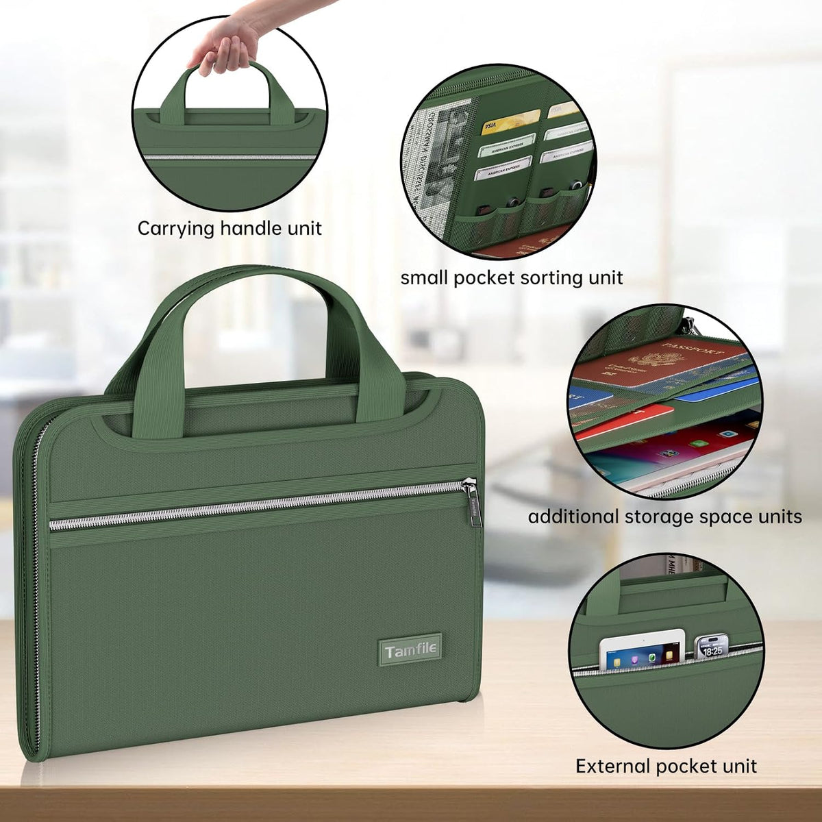 Tamfile Fireproof Accordion File Organizer, Expanding File Folder