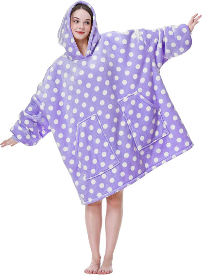 Aemicion Strawberry Blanket Hoodie,Oversized Sherpa Wearable Hooded Blanket,Warm Cozy Sweatshirt Gifts for Women Girls Adult