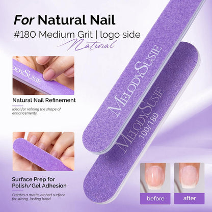 MelodySusie 16Pcs Professional Nail Buffer Kit,Nail Files and Buffers,Nail Buffer Block,Nail Brush, Nail File Buffers Kit for Natural Nails,DIY,Home Use,Salon（100/180 Grit）