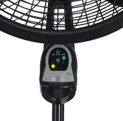 Lasko Oscillating Cyclone Pedestal Fan with Remote Control - Cooling Standing Fan for Bedroom, Living Room, and Home Office - Adjustable Height - 3 Quiet Speeds - 1843 - 18" Blade Diameter - Black