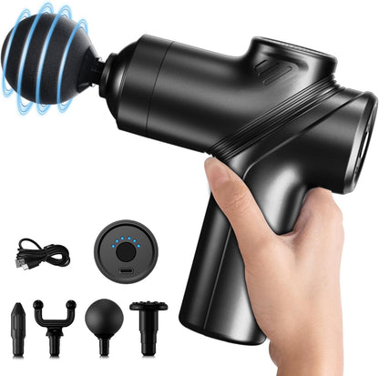 LEERCON Massage Gun Deep Tissue, Silent Motor and Portable Massage Gun with 4 Interchangeable Heads for Deep Muscle Relief and Relaxation, Relax Gift