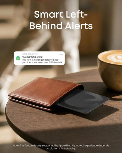 eufy SmartTrack Card E40, Works with iPhone iOS or Android, 1.7 mm Ultra-Thin, Wireless Charging, 80 dB Loud Alarm, Water-Resistant, Perfect for Wallets and Passports