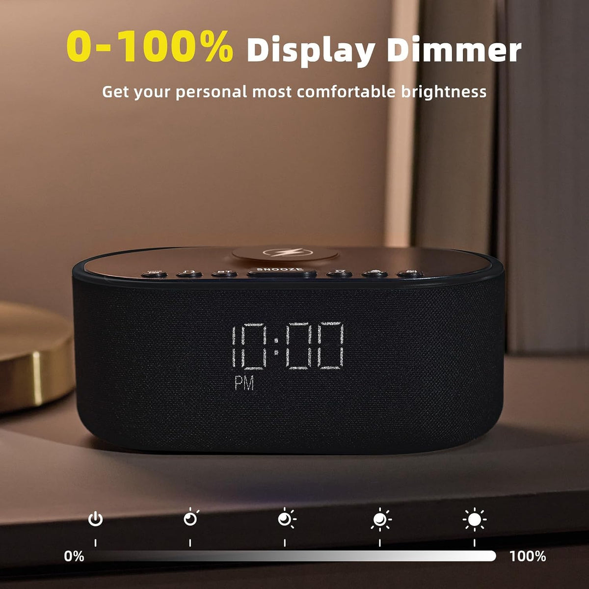 Odokee Sound Machine Alarm Clock for Bedrooms with Wireless Charging