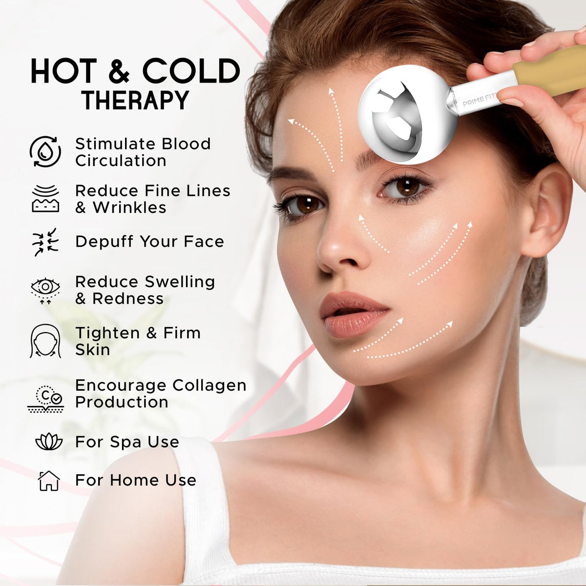 Ice Globes for Facials | Unbreakable Steel Cooling Roller | Cryo Sticks for Face | Massager for Face Neck & Eyes | Skin Care for Dark Circles, Puffiness, Wrinkles, Collagen Production (White)