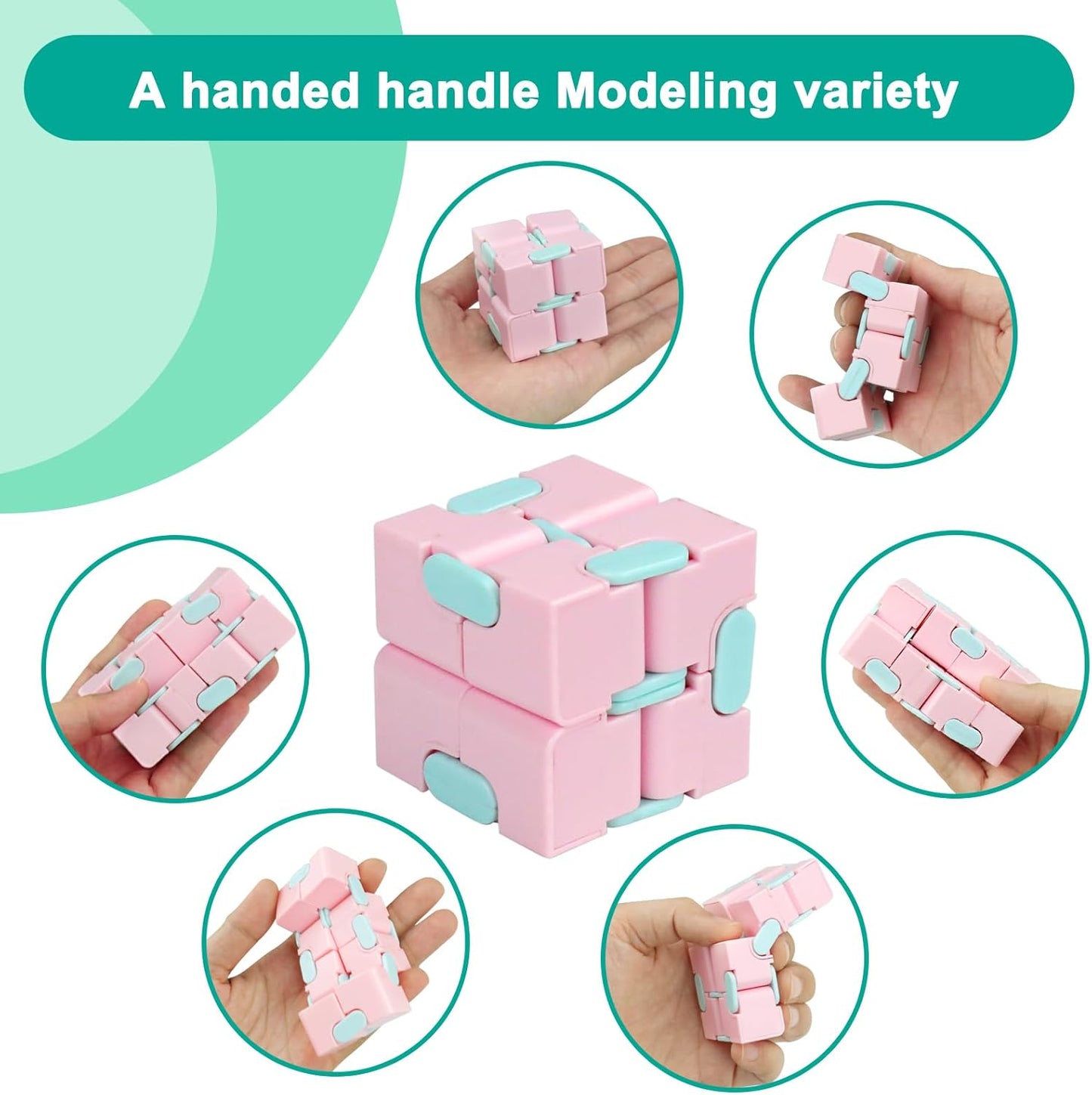 Infinity Cube Fidget Toy Stress Relieving Fidgeting Game for Kids and Adults,Cute Mini Unique Gadget for Anxiety Relief and Kill Time (Macaron Blue)