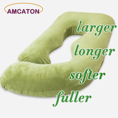 60 Inch Pregnancy Pillow for Sleeping, Extra Large U Shaped Body Pillow, Maternity Pillow for Pregnant Women with Velvet Cover (Dark Grey)