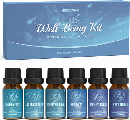 ARVIDSSON Floral Essential Oils Set, Natural Flower Essential Oil Gift for Women - Rose, Gardenia, Cherry Blossom, Honeysuckle, Lilac, Blue Lotus, Scented Oil for Diffuser, Valentines Day Gift for Her