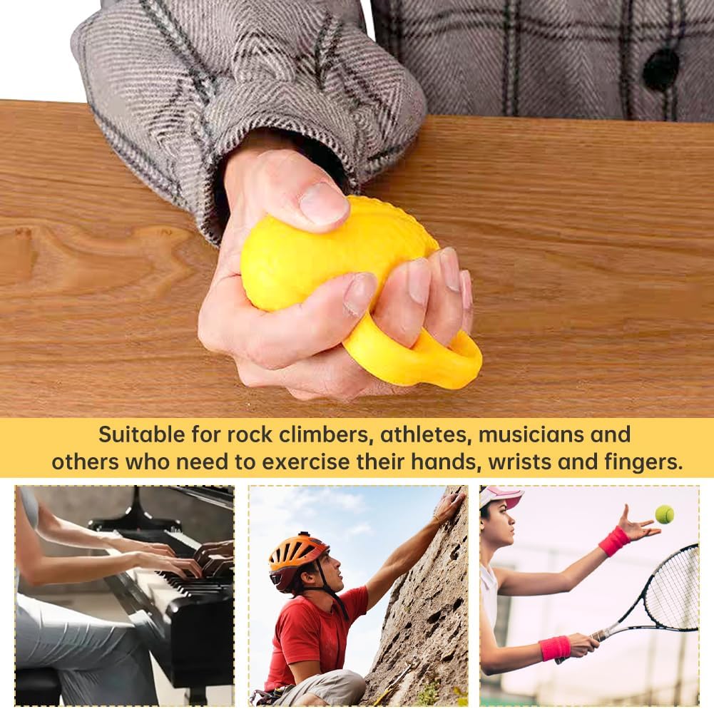 Finger Grip Ball, Hand Exerciser Grip Strengthener,Stroke Rehab Equipment,Stress Balls for Adults, Finger Gripper Strengthening Exercise for Hand