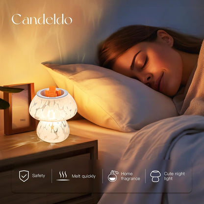 Candeldo Mushroom Wax Melt Warmer: Wax Melter Warmer with Timer Cute Melter Fragrance Candle Lamp Home Decor Mothers Day Birthday Gift for Women