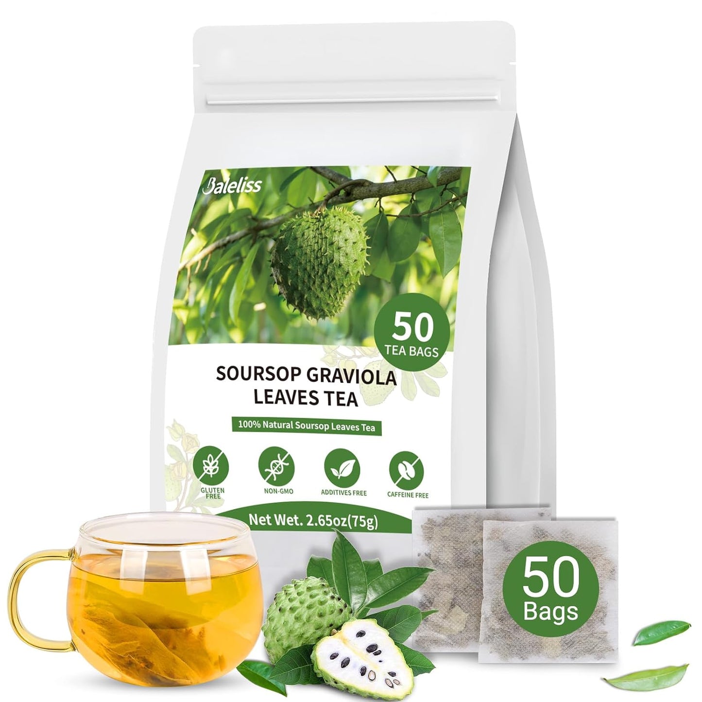 Dandelion Leaf and Root Tea Bag, Natural Dandelion Roasted Herbal Detox Teabag for Liver & Kidney Health, Support Digestion Dandelion Root Tea, Caffeine Free, No Additives（50 Teabags)