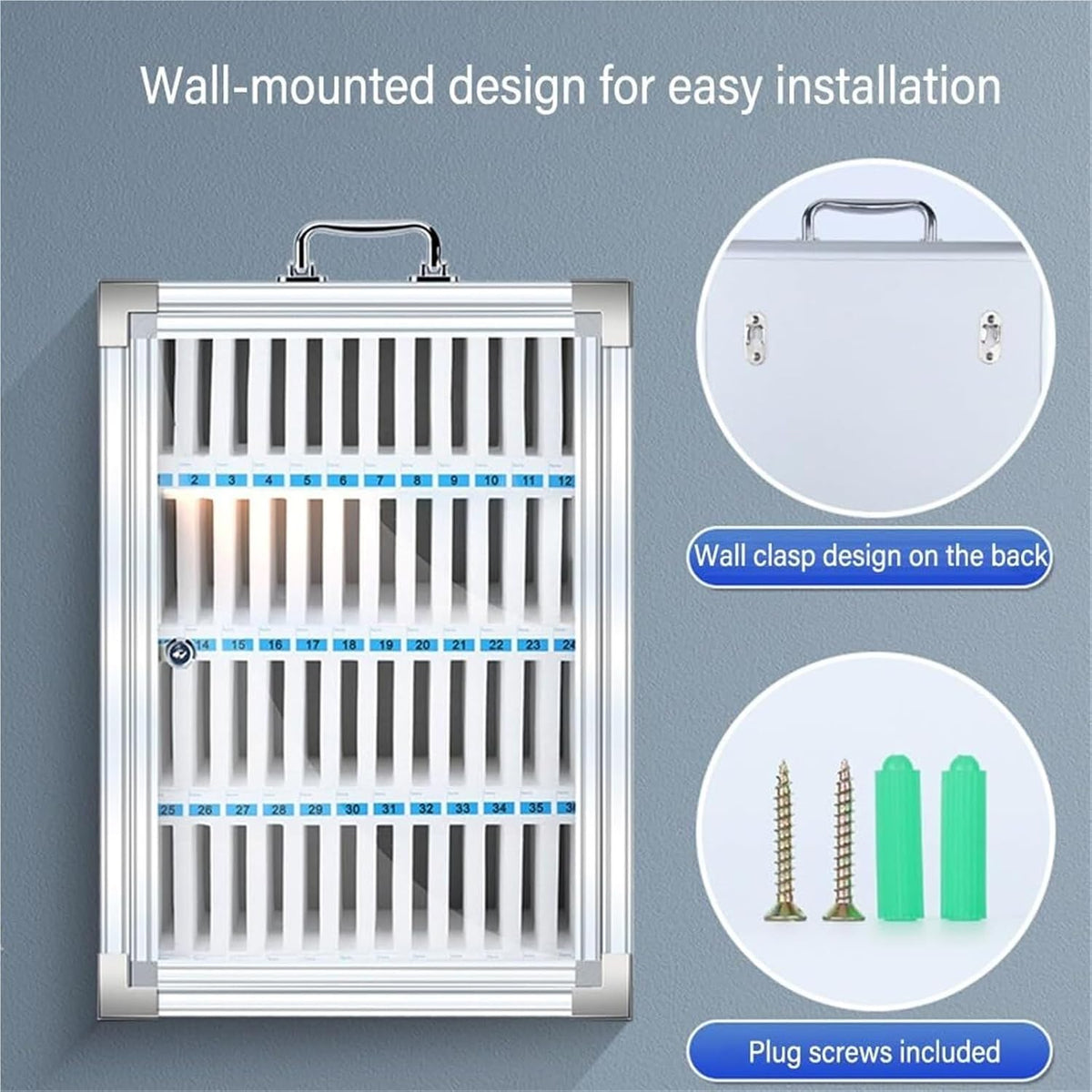 Portable Phone Charging Station with Slots for Classroom & Factory Use-Ideal for Schools,Nizes & Stores Mobile Devices Efficiently,Silver-6A