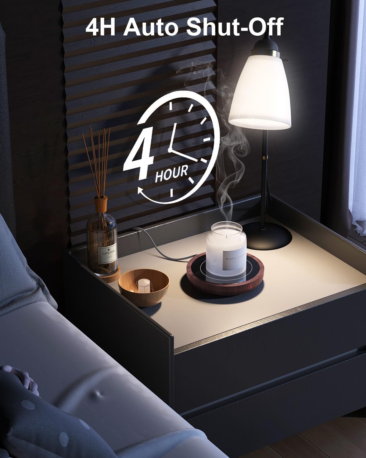 SWEETFULL Coffee Mug Warmer, Electric Cup Warmer for Desk - Wood