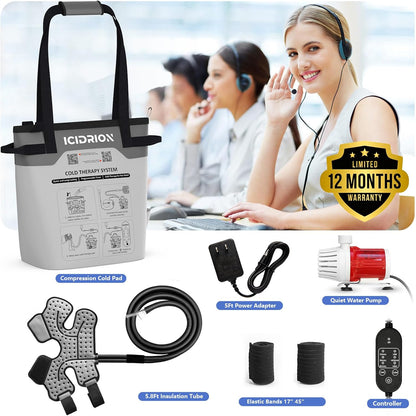 Cold Therapy Machine, Programmable Ice Machine for Shoulder After Surgery, Portable Shoulder Replacement Recovery System, Cryotherapy Pain Relief with Pad