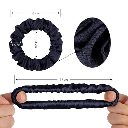 LILYSILK Silk Hair Scrunchies / Ties for Frizz & Breakage Prevention, 100% Mulberry, No Damage, Elastic ponytail Holders, 1Pc, Coffee - Colors B